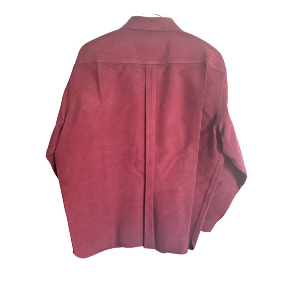 L.L. Bean Mens XXL Tall Burgundy Button-Up Shirt 100% Cotton With Chest Pockets - Picture 2 of 6